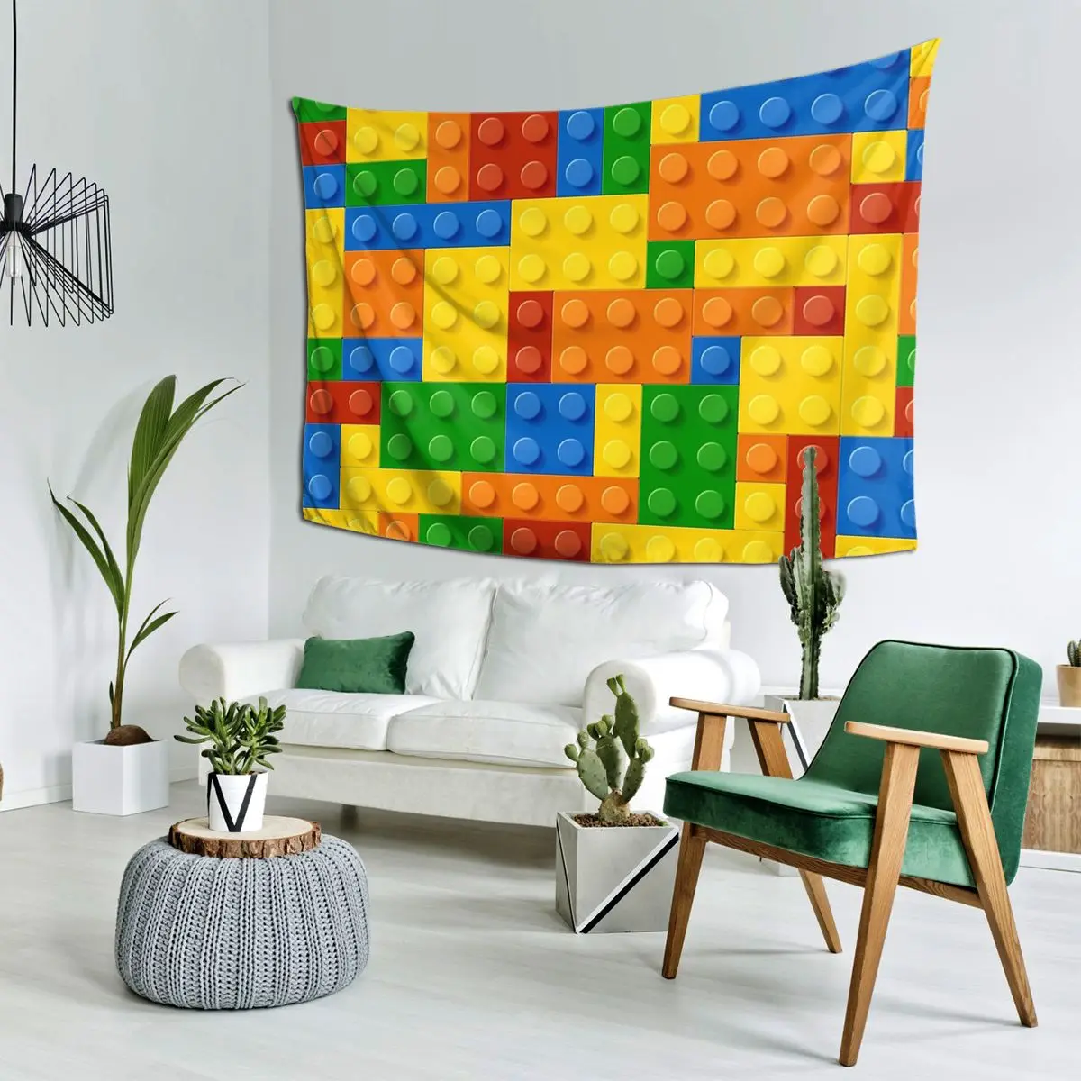 

Строительные блоки, строительный кирпичный гобелен, настенный эстетический гобелен для украшения дома для гостиной, спальни