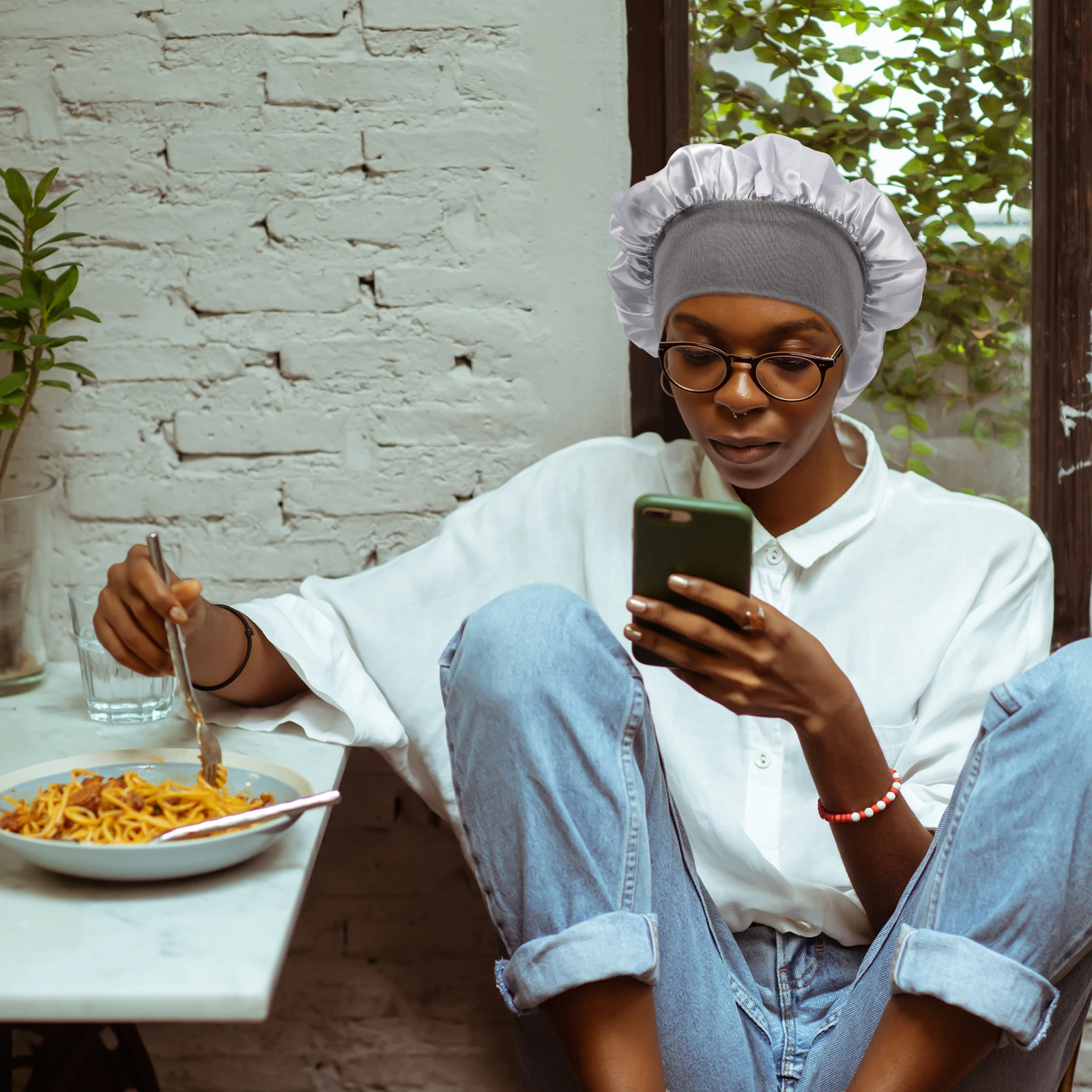 

1 шт., высокоэластичная шапочка для сна, широкая полоса, женская шапка для ночного сна, защита волос, вьющиеся волосы, ночной спальный чехол, шапочка для сна