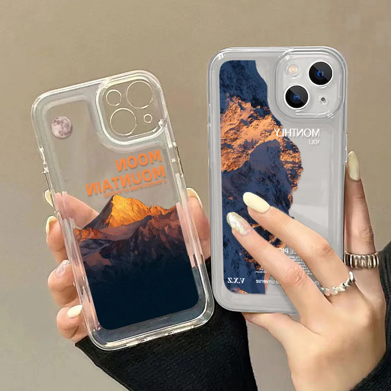 Retro Sunset Snow Mountain Phone Case For Samsung A54 Case S23 Ultra A53 A52S A33 A52 A32 A34 A13 A72 S22 S21 Ultra S20 FE Cover