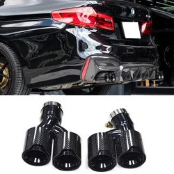 Dual Exhaust Tip Satinless Steel Muffler Tip H Shape Tailpipe For BMW 525i 528i 530i G30 G31 2018 5 series Exhaust Pipe Nozzle