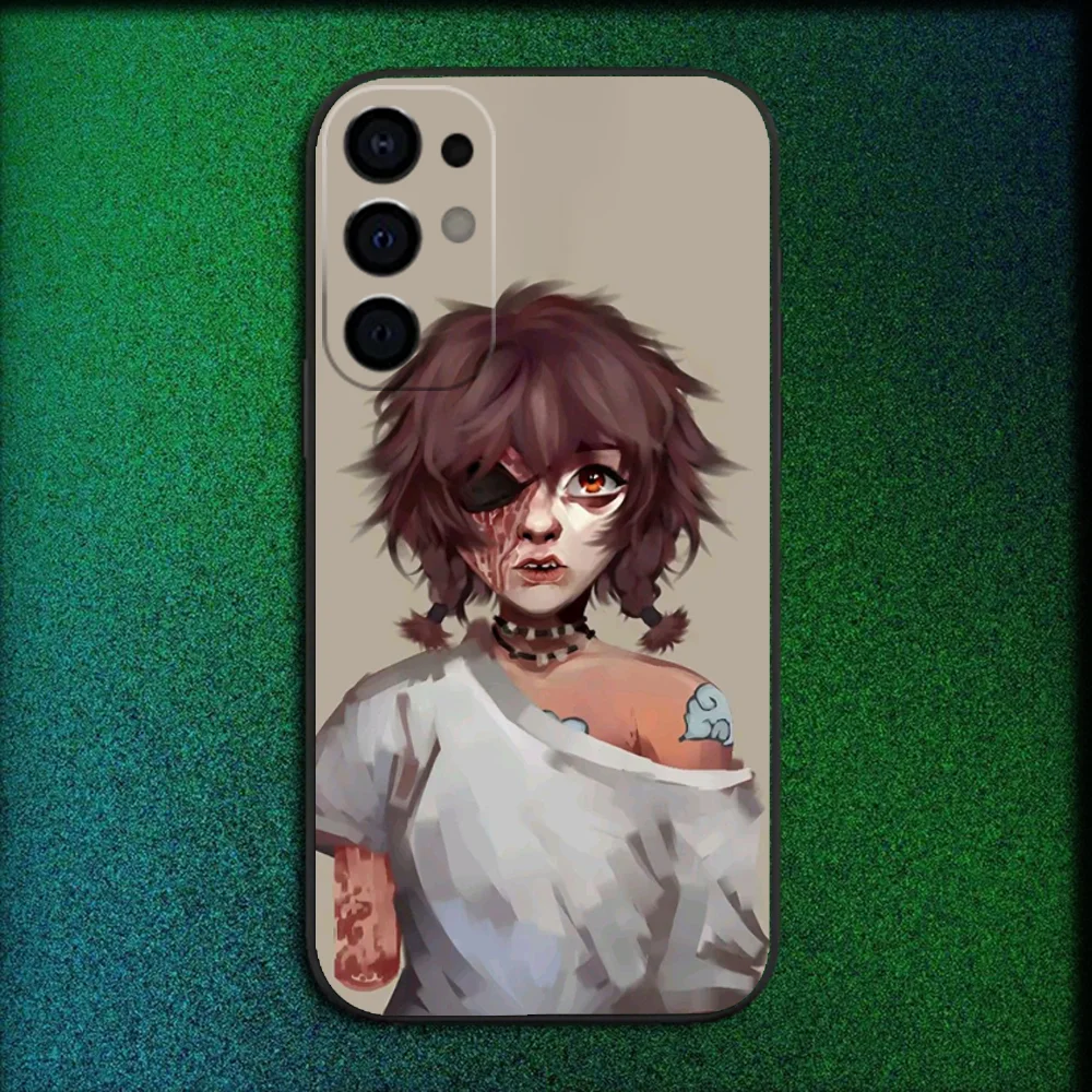 حافظة هاتف أنيمي إيشا غامضة لهاتف سامسونج S25، S24، S21، S22، S23، S30، Ultra، S20، Plus، Fe، Lite، Note، 10,9,5G غطاء أسود