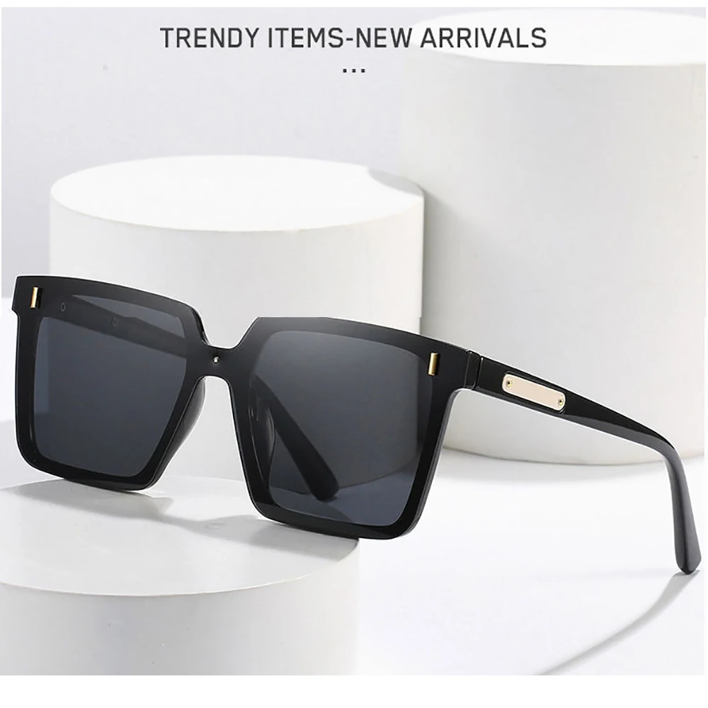 Popular Square Large Frame Sun Glasses Outdoor Driving Sunglasses Classic Brand Design Shades Men Women Fishing UV400 Goggles