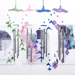 Creative Dolphin Love Wind Chimes Hanging Pendant Ornament Handmade Crafts Gift Indoor Outdoor Garden Decor