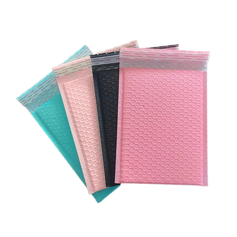 bolha acolchoada envelopes mailer delivery pacote embalagem bolsas de envio para negocios mail gift bags 100 pcs rosa 01