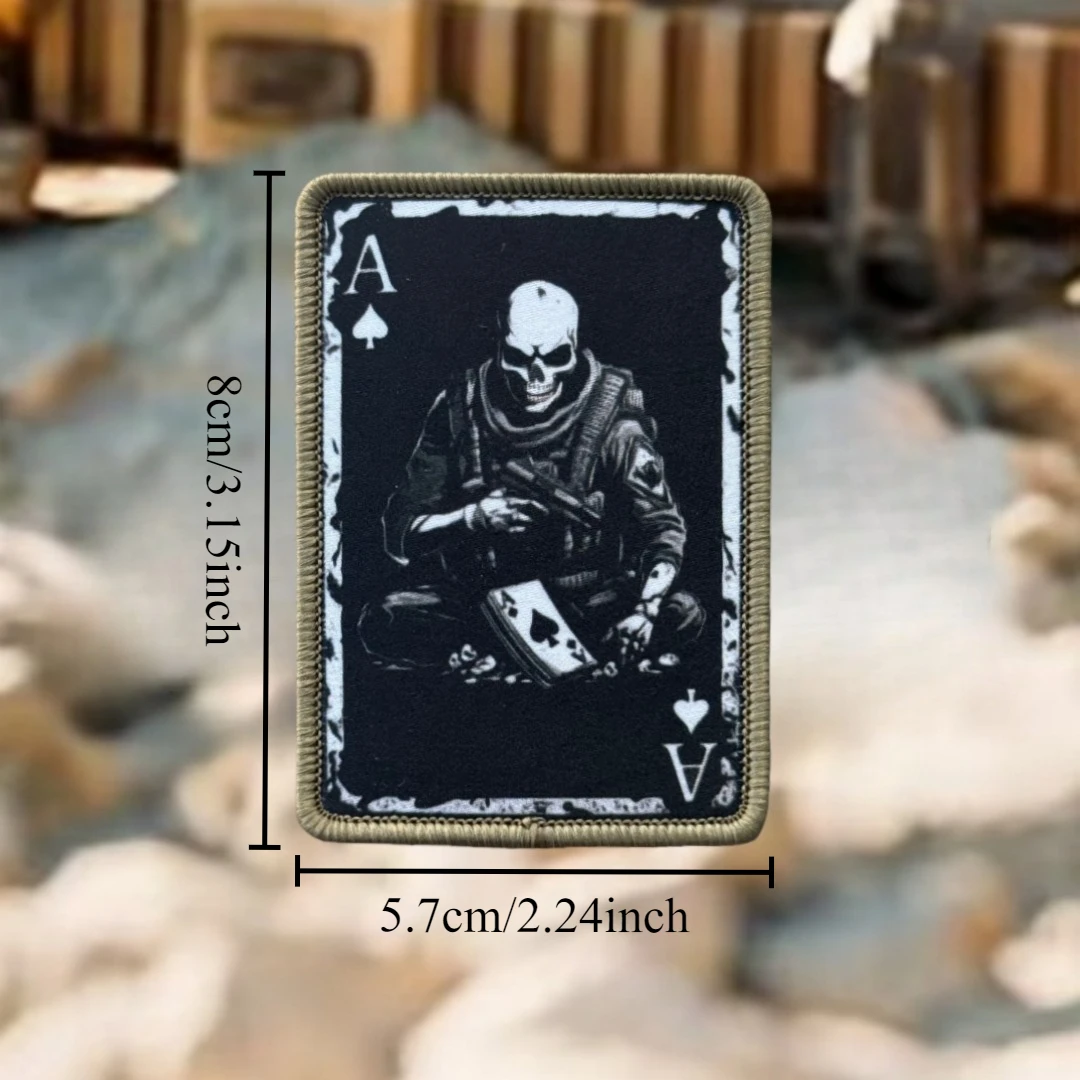 Ace Spades Parche Moral Táctica Calavera Operador Velcro Mochila - imagen 3