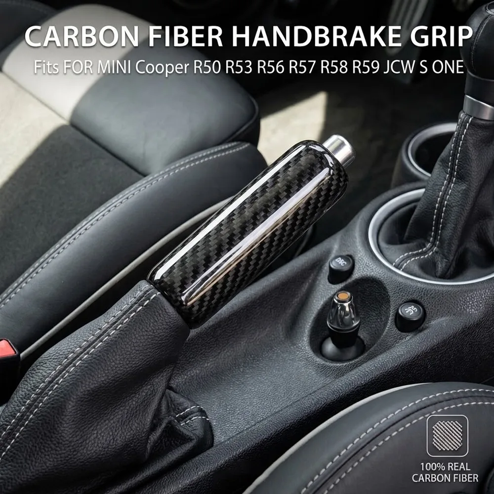 Carbon Fiber Handbrake Lever Cover Hand Brake Grips for Mini Cooper S JCW ONE R50 R53 R55 R56 R57 R58 R59 Car Inner Accessories