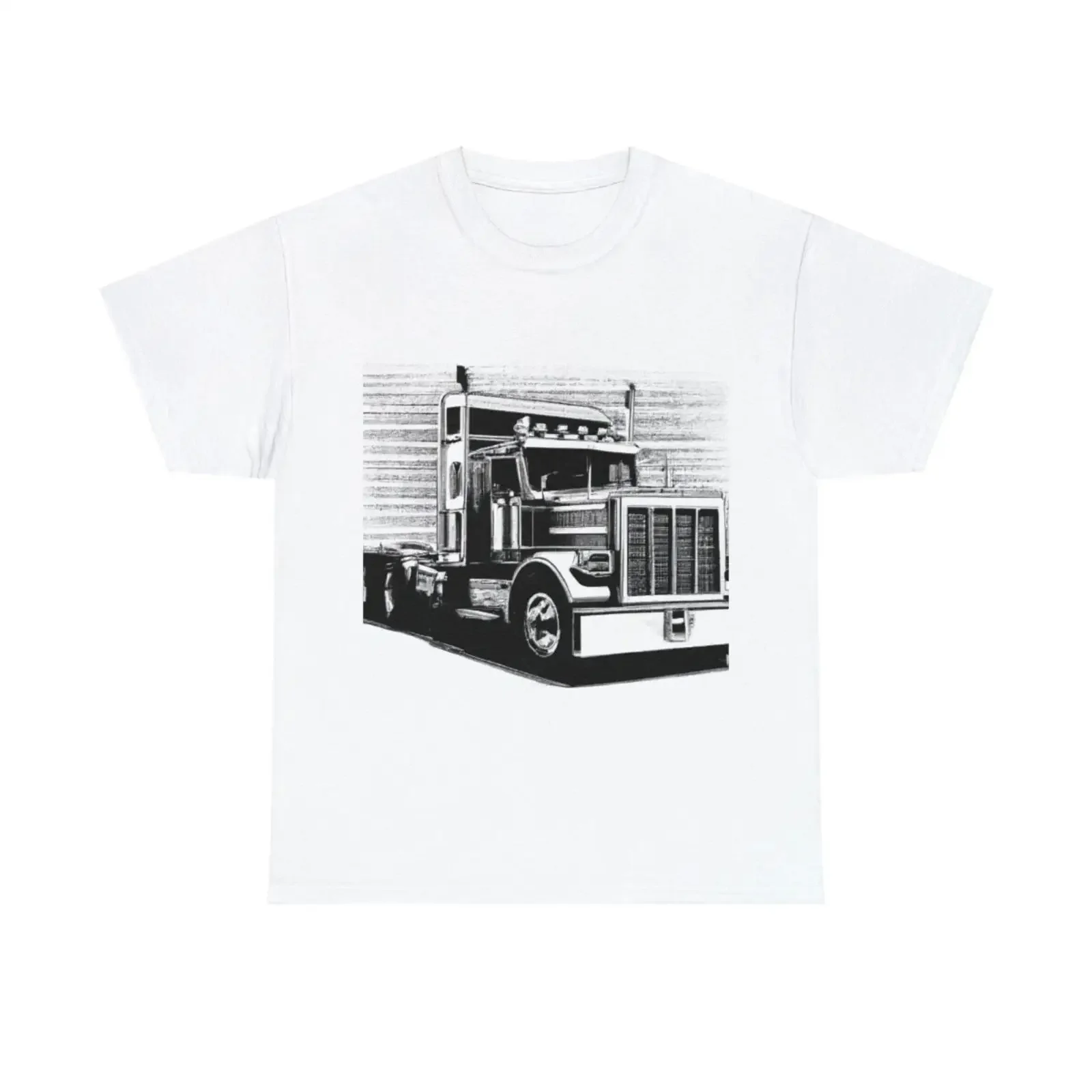 Vintage Style Semi Truck T Shirt Adult Americana 18 Wheeler NEW Driver vintage Washed Stylish Stretched Unisex Versatile