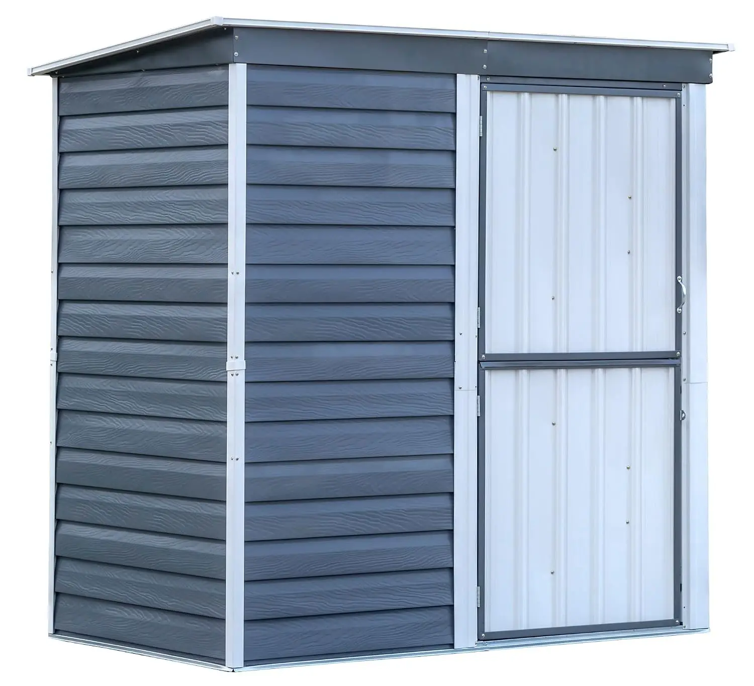 Compact Galvanized Steel Storage Shed with Pent Roof, 6'x4', Outdoor Garden Tool Shelter, Customized
