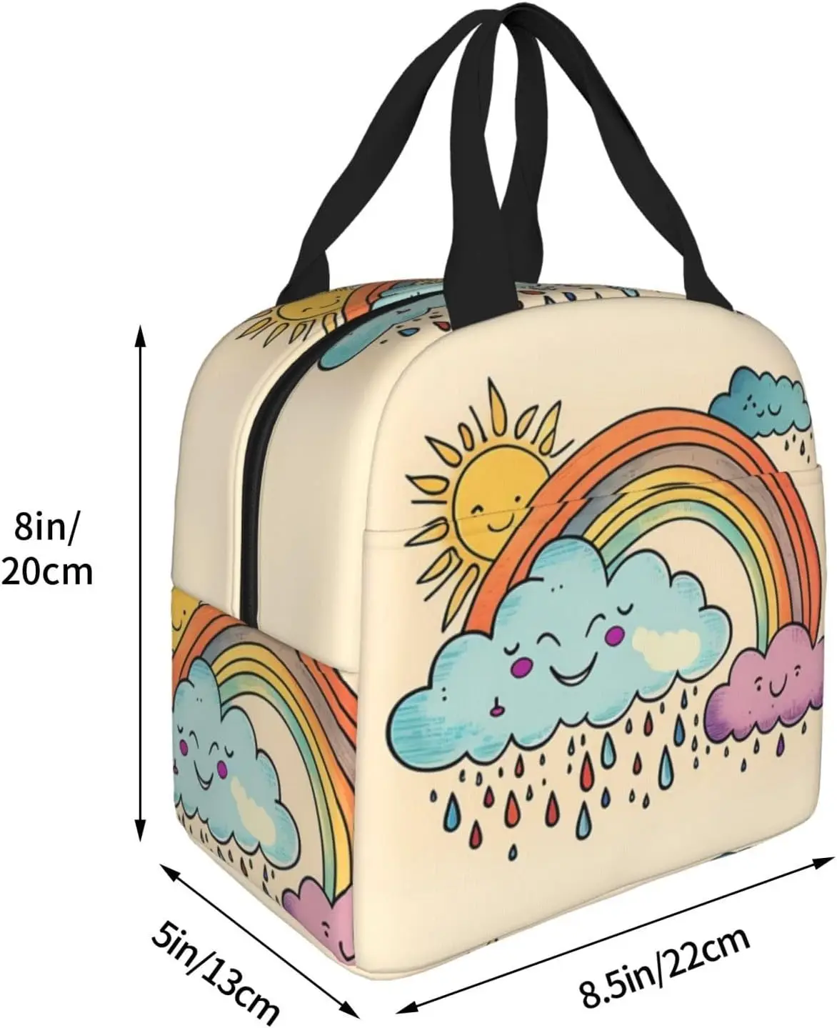 Fantastic Sky Raining Day Insulated Lunch Bag Thermal Freezable lunch Tote Waterproof Bento Lu nch Box Women Men Lun ch Tote