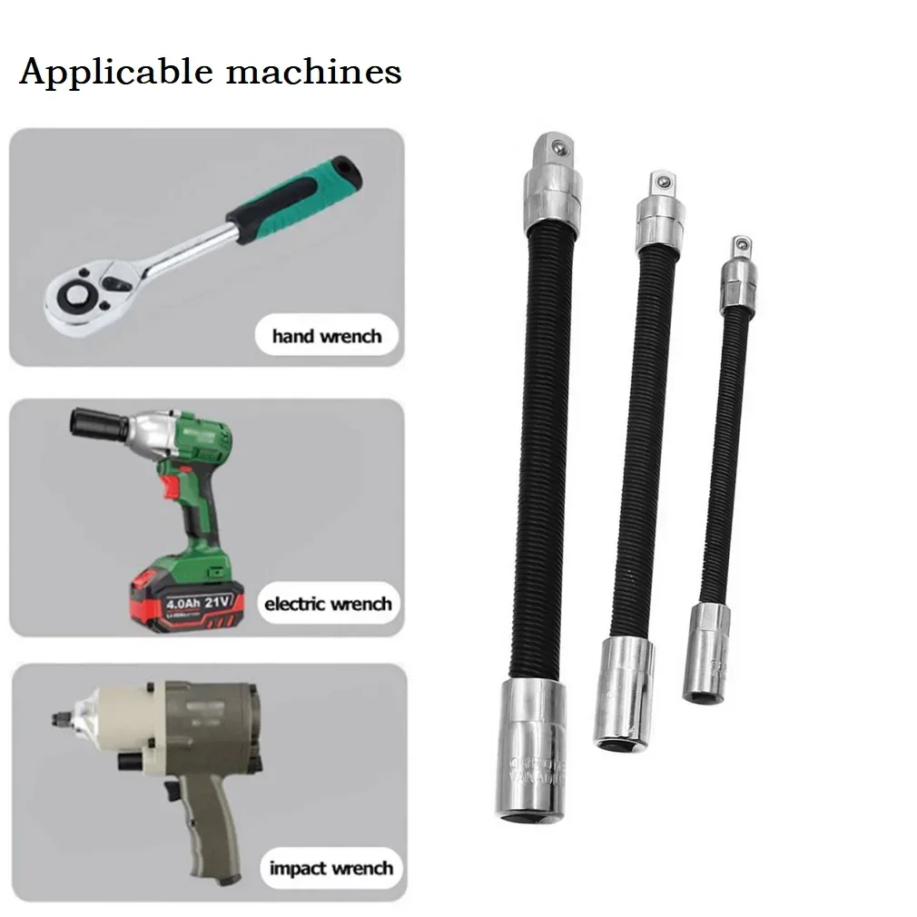 Imagem -02 - Driver Flexível Longo Soquete Extensão Haste Adaptador Interface Quadrada Chave de Catraca para Broca Eletrônica Ferramenta Mão 1