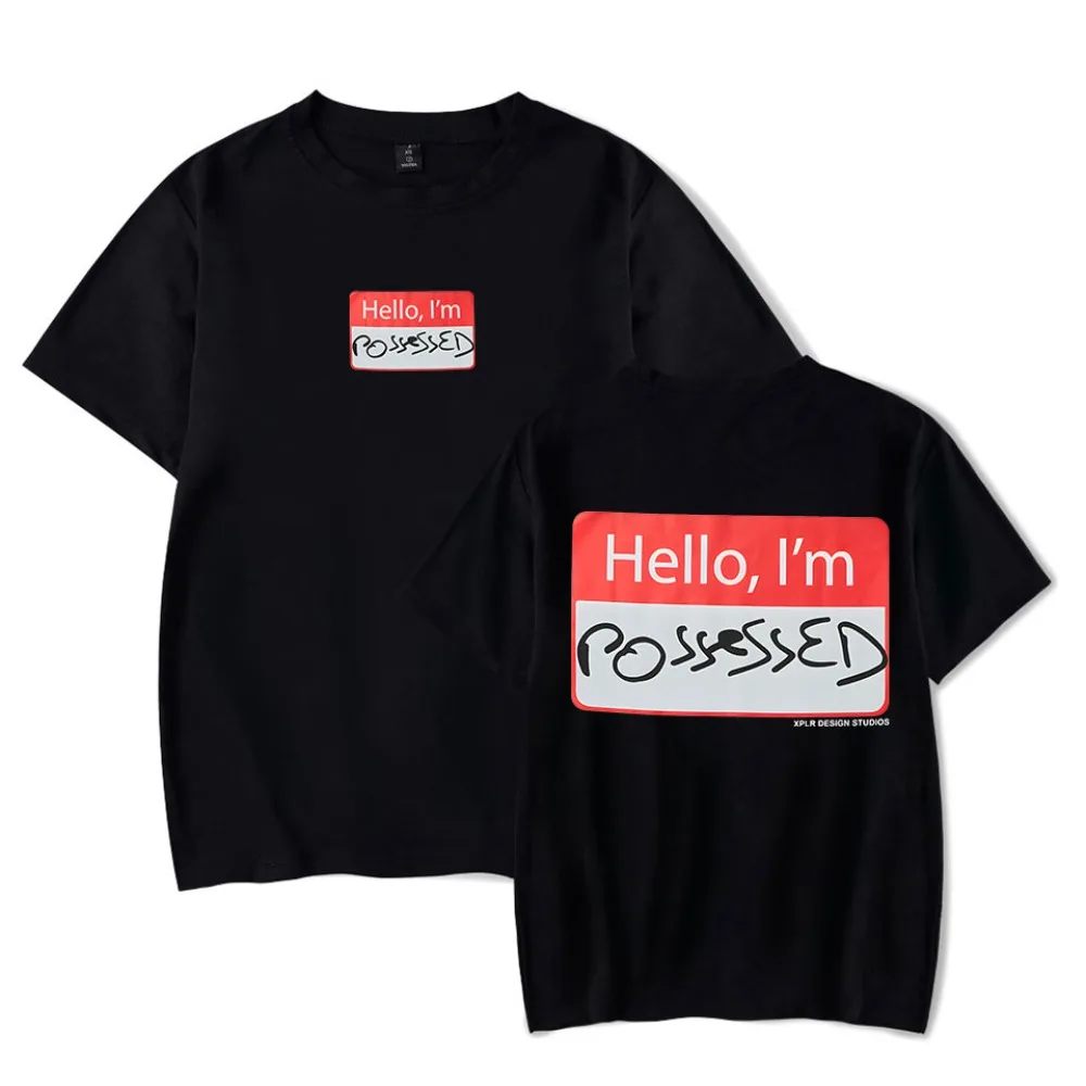 XPLR Sam and Colby Merch Hello, I'm Possessed T-Shirt Unisex Short Sleeved T Shirt Casual Tee