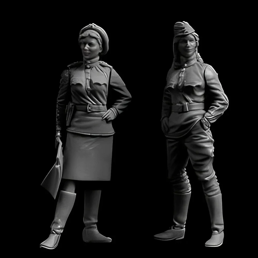 Figurina In Resina 1/35 Soldatessa Non Assemblata Non Dipinta - Kit Modellismo