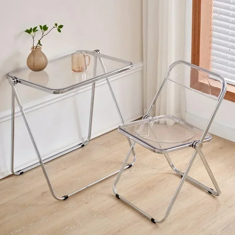 INS Transparent Folding Table Coffee Table Acrylic High Quality Crystal Home Lift Sofa Corner End Table Restaurant Furniture