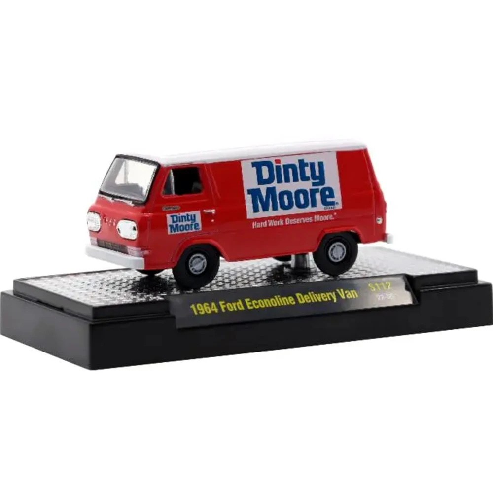 Mesin M2 skala 1/64 Diecast Ford Econoline pengiriman Van mobil logam campuran mainan Model kendaraan koleksi mobil mainan anak laki-laki untuk Hotwheels