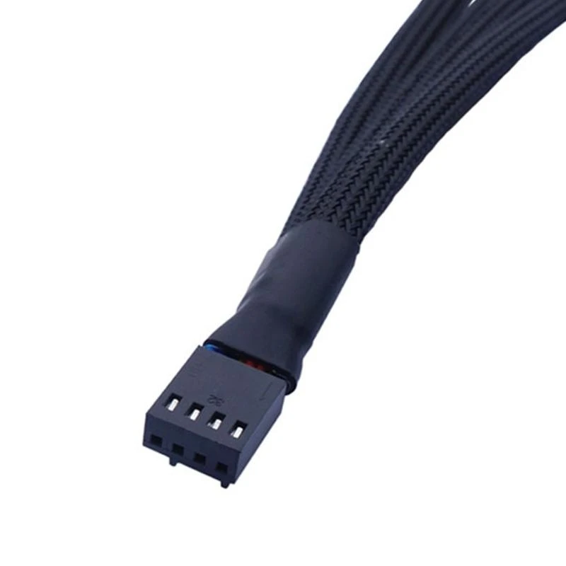 4PIN Black Mainboard Cable Y Splitter PWM Cable Chassis Fan Power Extension