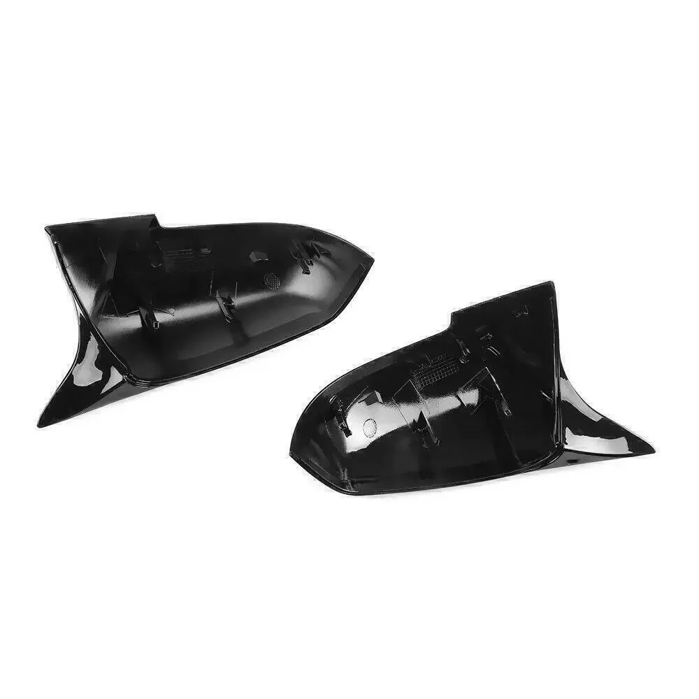 1Pair Side Rearview Wing Mirror Cover Caps Fits for BMW 1 2 3 4 Series F20 F30 F31 F32 F34 F36 E84 2014 -2018 ABS Gloss Black