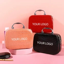 Customized Make Up Bag PU Leather Case Makeup Organizer TravelCosmetic Case Large Capacity Storage Bag Pouch With logo