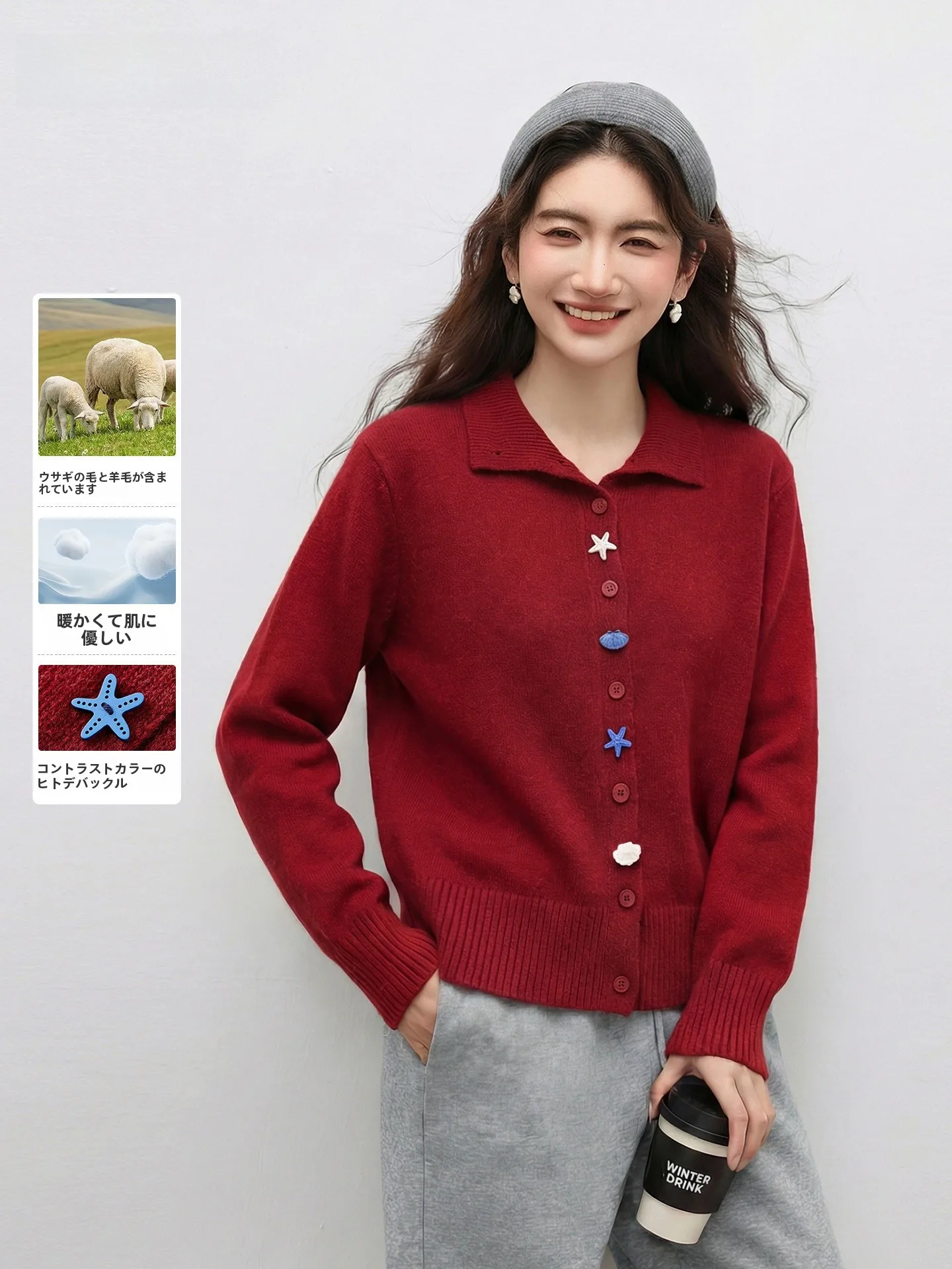 pull-cardigan-en-melange-de-fourrure-de-lapin-rouge-pour-femme-tricot-d'hiver-col-a-double-sens-design-simple-fibre-de-polyester
