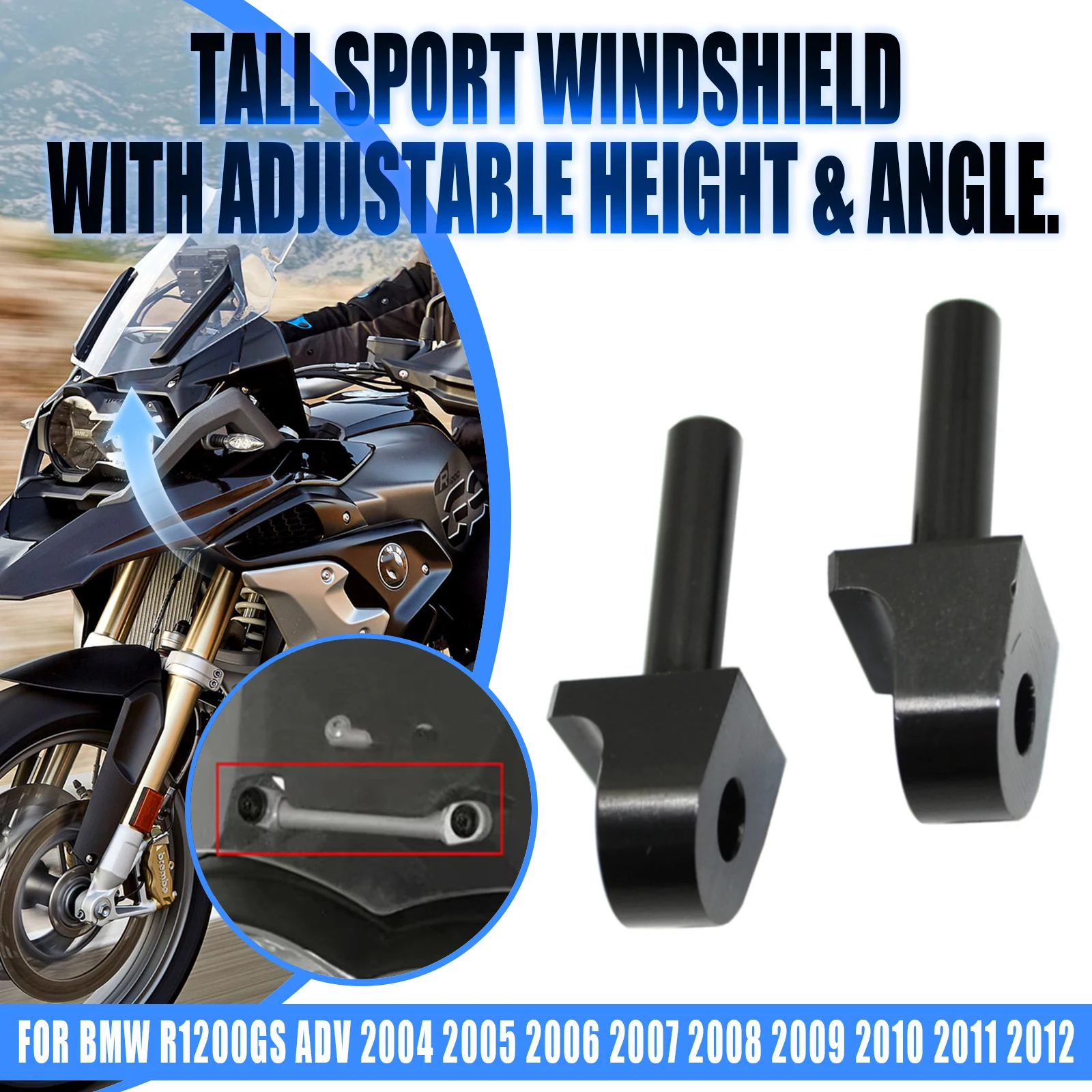 For BMW R1200GS ADV Adventure 2004 2005 2006 2007 2008 2009 2010 2011 2012 Motorcycle Windshield Mounting Fixed Bolt Screw