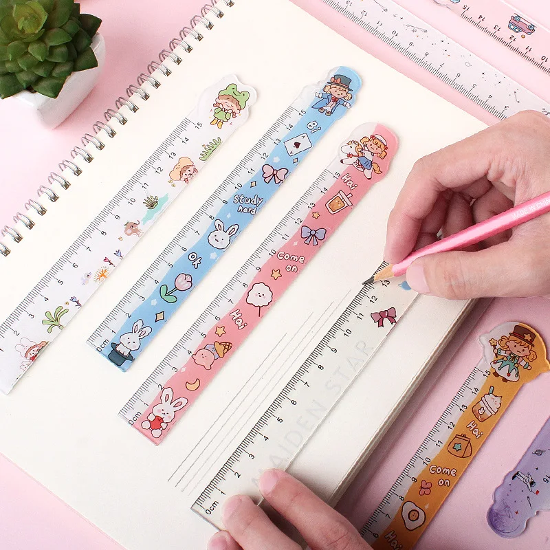 1Pc Cartoon Starry sky Straight Cute Ruler translucent Ruler Stationery Funny Drawing Gift Office School Measuring Drawing