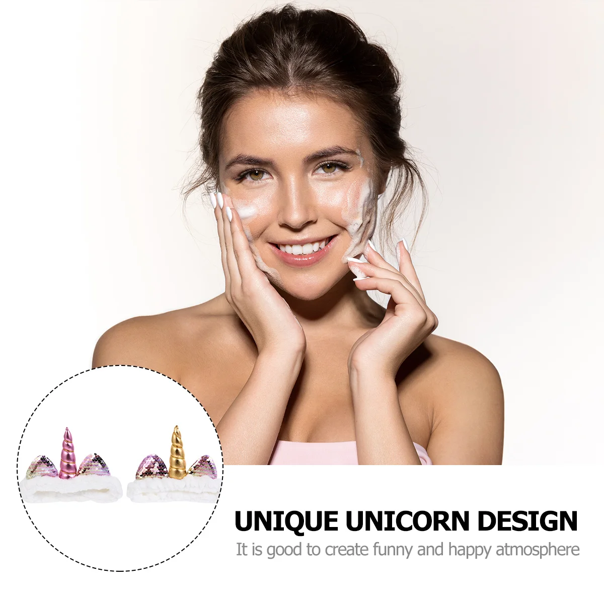 

2Pcs Unicorn Hairbands Creative Elastic Hairband Comfortable Makeup Shower Headwear Hair Accessories for Women Girls Kids