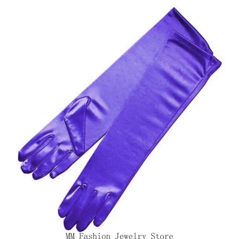 D0ub عشاء عشاء الساتان قفازات قفازات قفازات طويلة للنساء أوبرا سيدة موضوع الملحقات الأزياء
