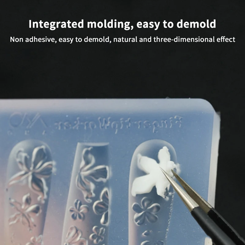 Moule à ongles en Silicone, fleur, Style français, décorations d'ongles, Design à faire soi-même, plaque d'estampage stéréoscopique, outils pour ongles, fournitures d'art