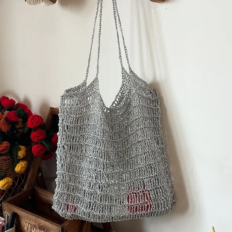 

Handwoven Silver Tead 200g mm Non-Ultrine Cotton Tead for DIY Knitting Materials Bag Fraant Plant Fiber Art Supplies