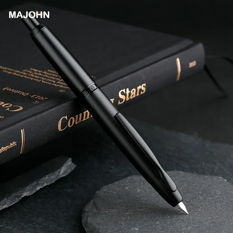 Majohn A1 Press Fountain Pen Fish Scale Pattern EF Nibs Writing Ink Pens for Business Office School Supplies Gift Pens