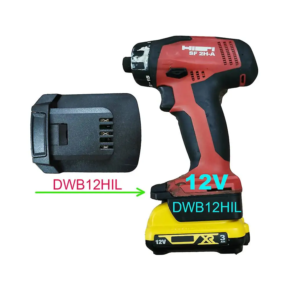 

DWB12HIL Adapter for DeWalt DCB120 12V lithium battery converter to Hilti 12V SF 2-A batteries power tools