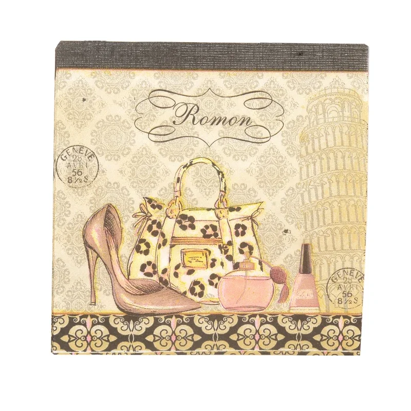 Sets de Table Imprimés en Papier pour Mariage, Chaussures, Sacs, sexuellement, Motif Floral, de Haute Qualité, pour Gril de Bouche, 10/20 Pièces