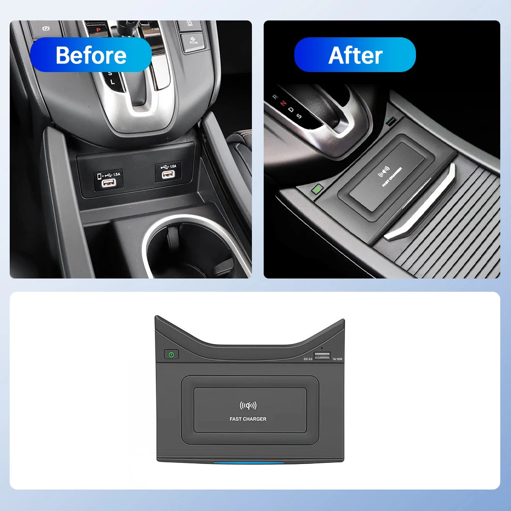 Car wireless charger for Honda Breeze 2020 2021 2022 15w fast phone charger charging panel pad phone holder