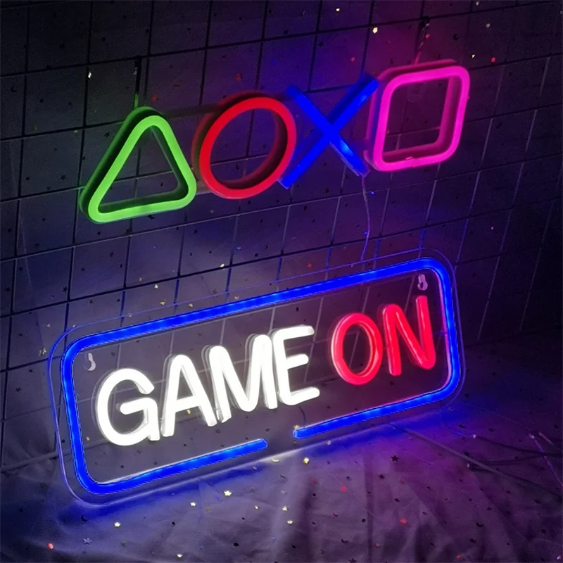 Imagem -02 - Sinal Led Neon para Wall Decor Jogo no Gamer Alimentado por Usb Jogador do Jogo Decoração do Quarto Área do Homem Caverna e Pub Presente para Meninos