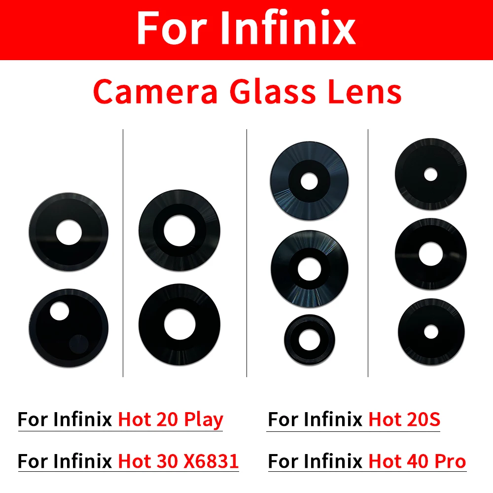 Suitable Rear Back Camera Glass Lens Cover For Infinix Hot 20 20S Play 30 5G 30i X669 40 Pro With Adhesive Sticker