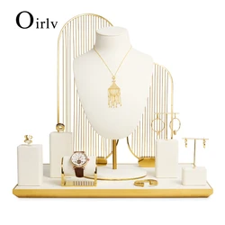 Oirlv Display Jewelry Holder Stand Beige Stylish Watch Ring Earrings Bangle Necklace Jewelry Display Stand For Store Showcase
