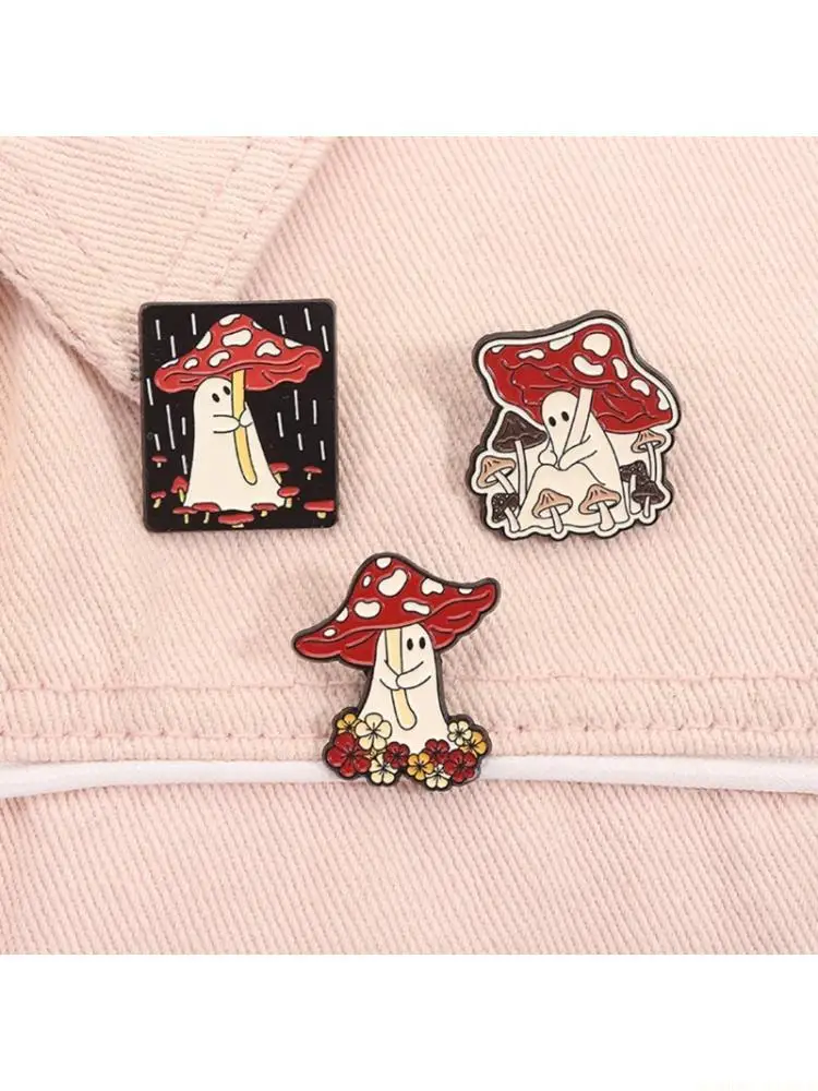 31BF Versatile Hobgoblin Tale Charm Mushroom Brooch Lightweight Clothing Decoration
