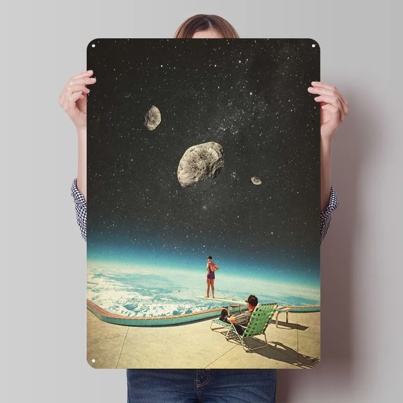 

Summer of Asteroids Metal Poster Wall Art Decor Custom Vintage Metal Signs for Home Room Decoration Posters on the Wall Retro