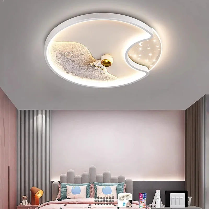 

Modern Cartoon Astronaut Ceiling Light LED Circular Wall Lamp Children's Room Decoration Indoor Lighting for Living Room Lustre