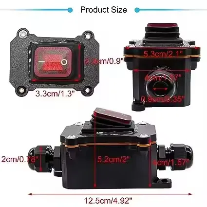 30A High Power Waterproof 24V 220V Ship Type Switch Line with High Current Modified and Installed with Outdoor Wiring Box