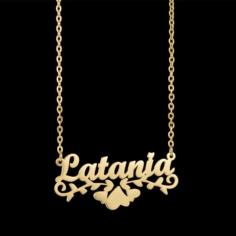 

Titanium Steel Custom Name Necklace Personalized Letter O-chain Pendant Collarbone Chain Jewelry Women Valentine's Day Gift