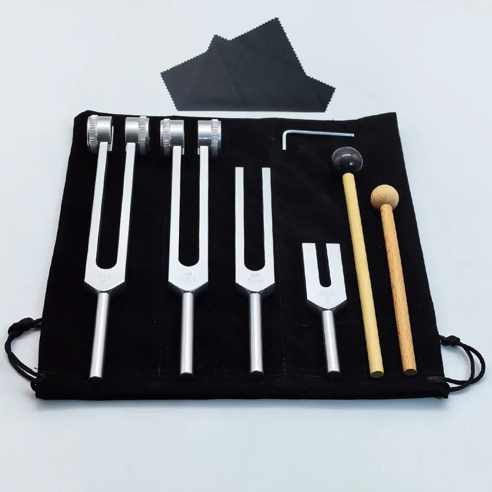 Aluminum Alloy Tuning Forks Set 128C Hz Yoga Meditation Tuning Fork OM136.1hz Healing Sound Therapy Percussion Instrument