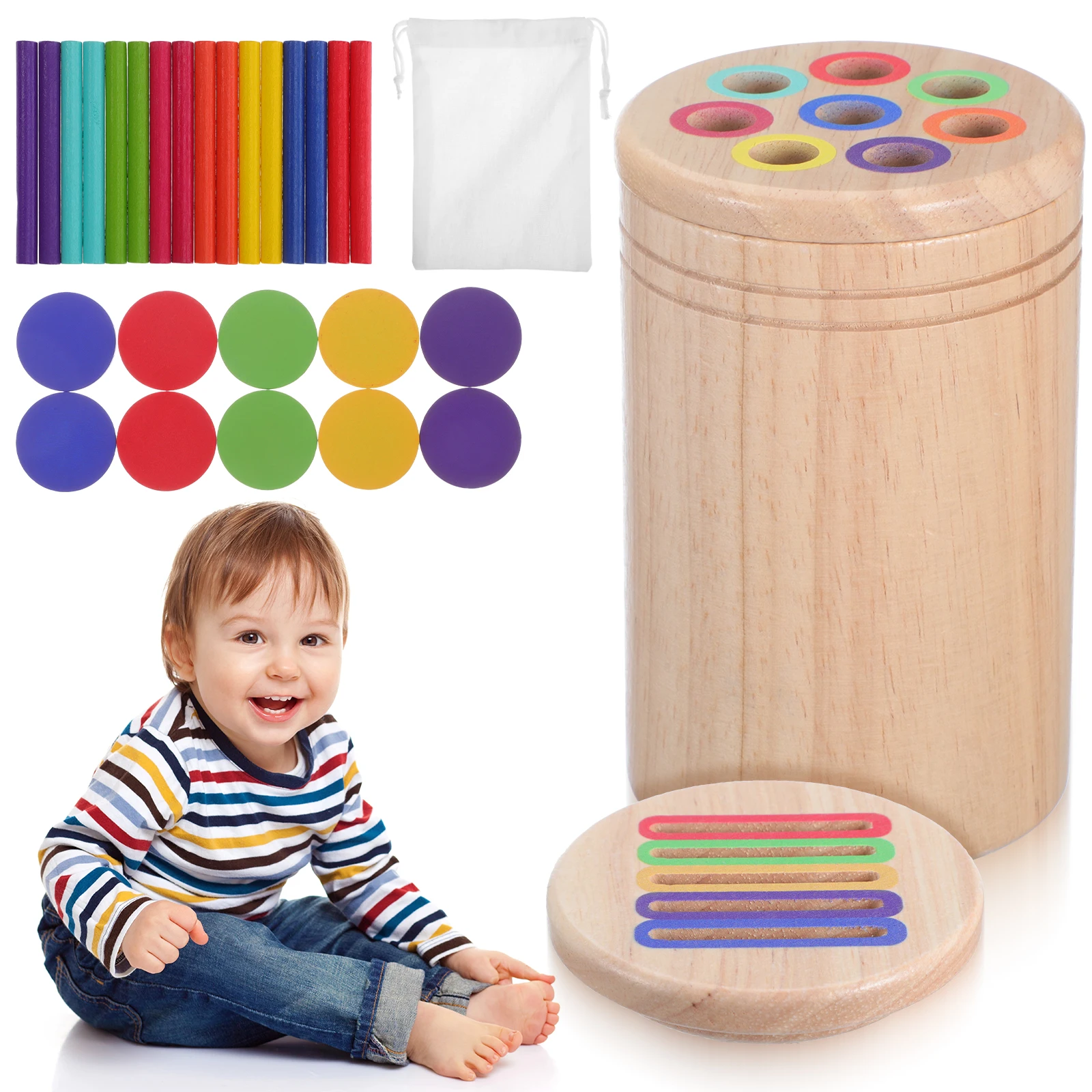 

Engaging Play Process Color Classification Cup For Toddlers Wooden Educational Toys Montessori Fine Motor Skills Toys For Kids
