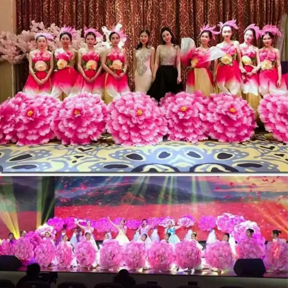 

Новый 20/30/40/50 см цветок пиона танцевальный реквизит ткань красочный ручной цветок креативное выступление детский сад танцевальное представление