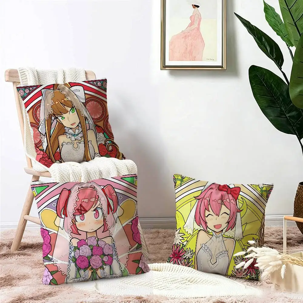 D-Doki Doki L-Literature Club Game Maple Design Cushion Cover Happy Autumn Harvest decor Holiday Decorati Pillow Cover
