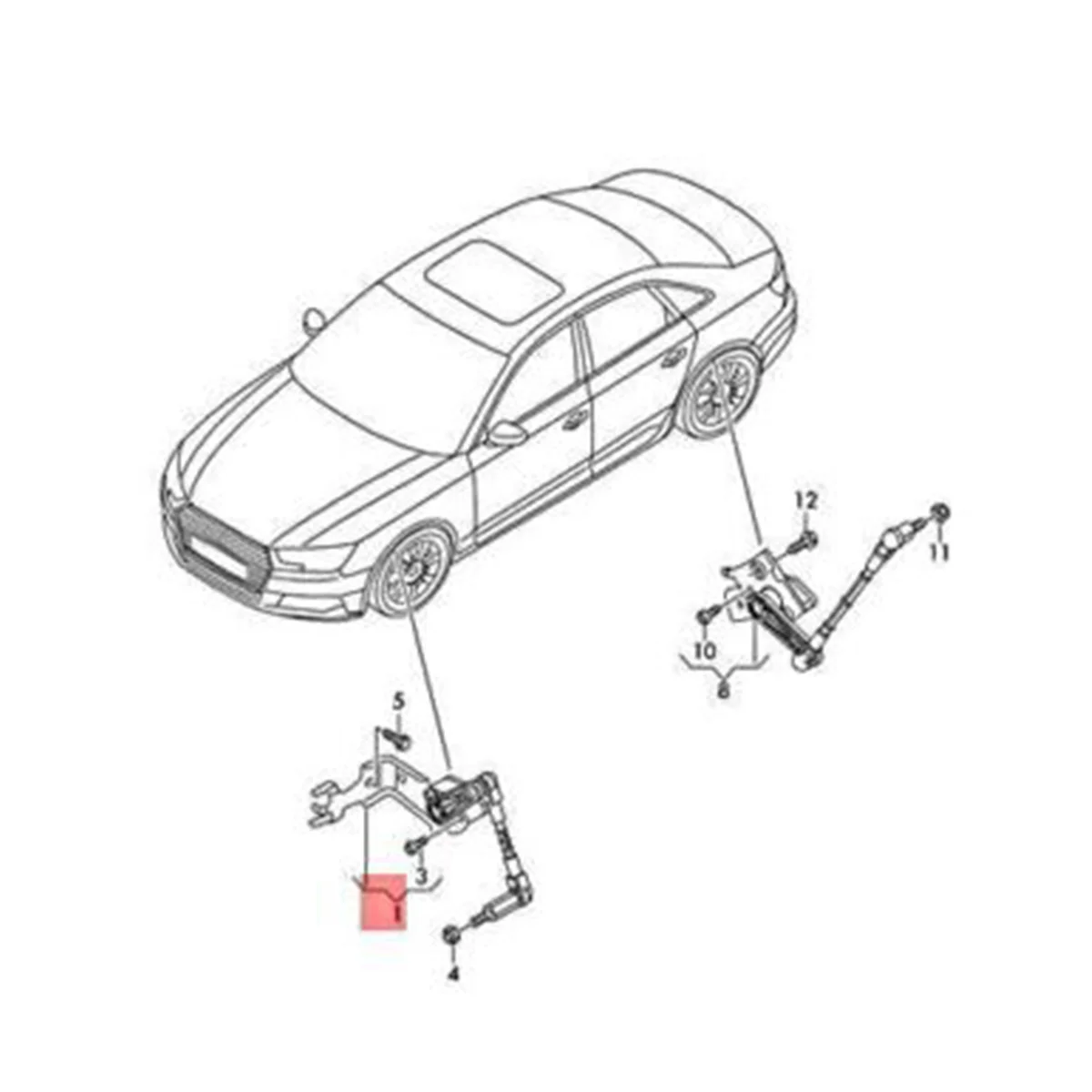 

8W0941286C Headlight Level Sensor for Audi A4 A5 RS5 S4 S5 Avant 2016-2023 Front Right Body Height Sensor 8W0 941 286 E