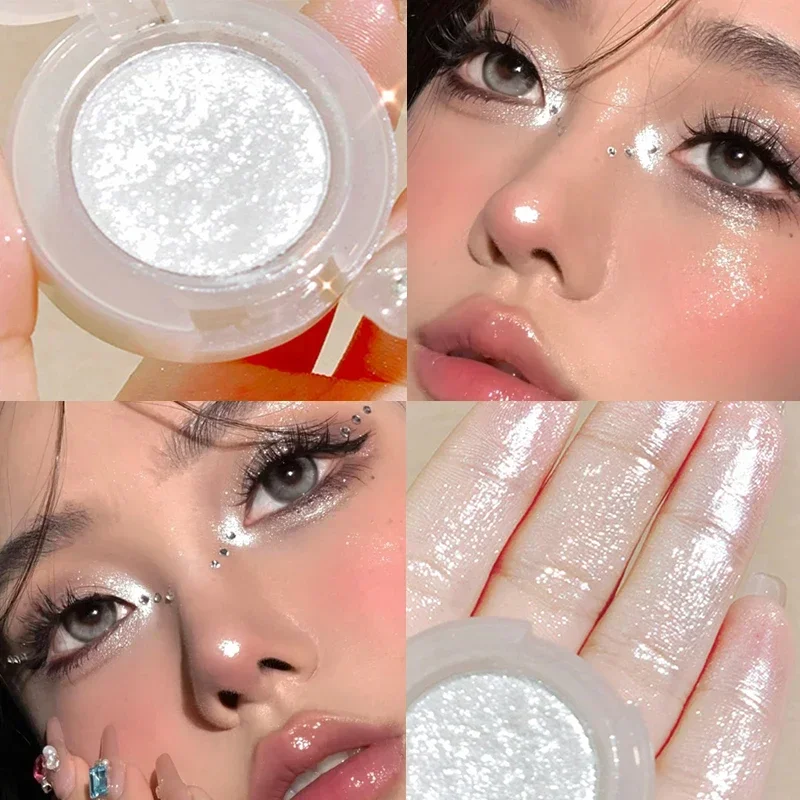 Waterproof Shimmer Eyeshadow Palette Pearlescent Monochrome Eyes Shadow Highlighter Brighten Eyes Lasting Shiny Makeup Cosmetics