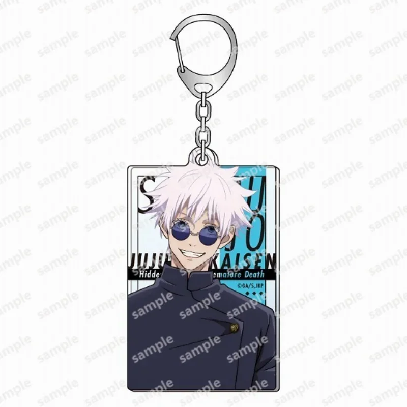 LLavero de Anime Jujutsu Kaisen Gojo Satoru, correa para el cuello, tarjetas de identificación, tarjeta de autobús, llavero, funda, soporte colgante, 6CM, nuevo