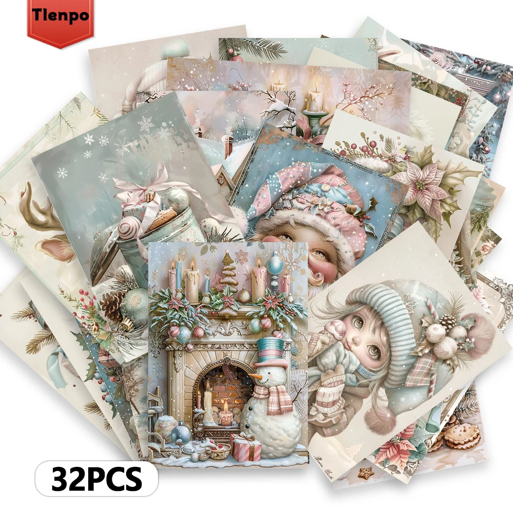 32-teiliges Weihnachtspostkarten-Set, Vintage-Halloween-Geschenk für Lehrer, Weihnachtsgeschenke für den Schulanfang, Schlafzimmerdekoration, dicker Karton – Detail 2