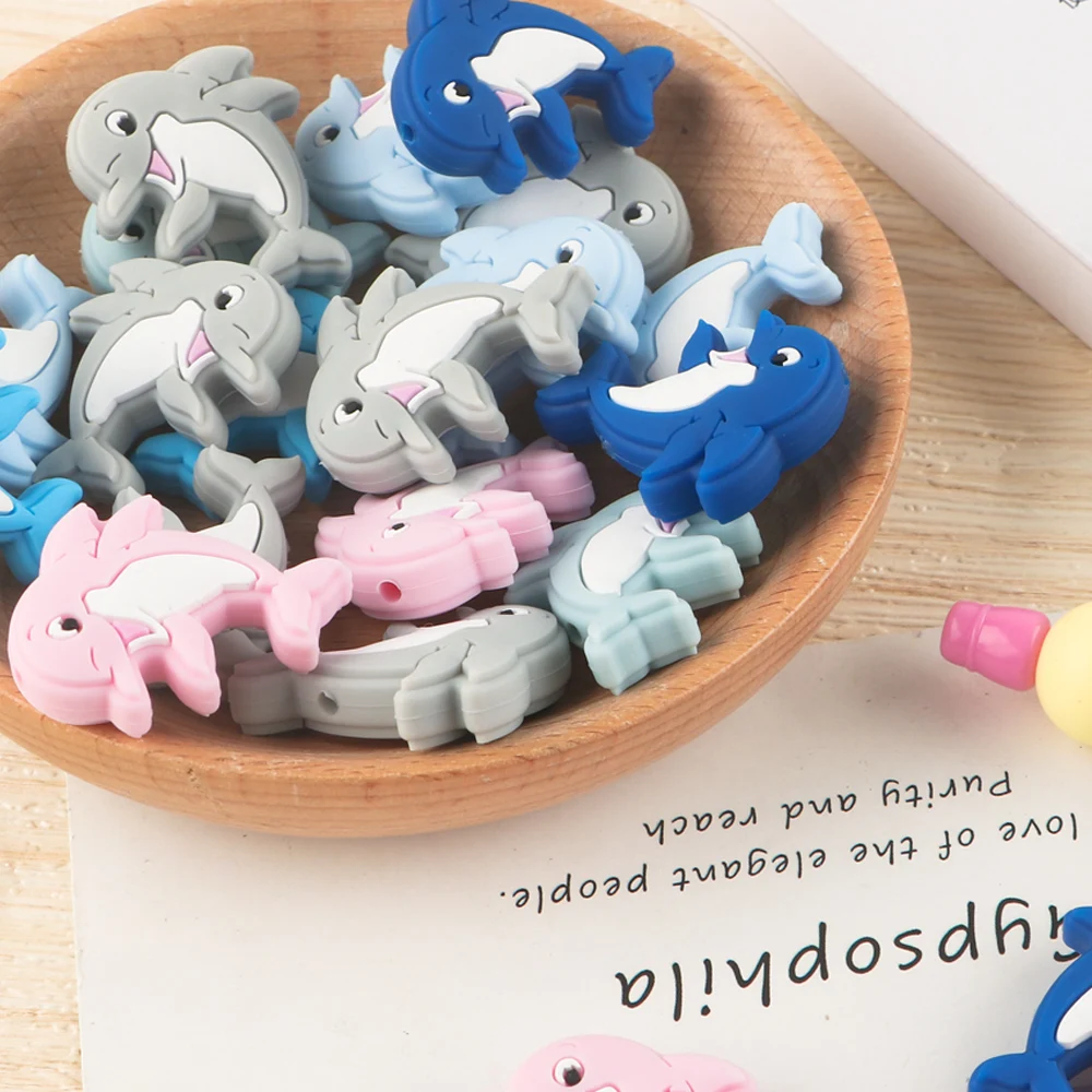 5/10pcs New Cartoon Sun Owl Dolphin Silicone Beads For Jewelry Making DIY Keychain Pen Gifts Jewelry Accessories