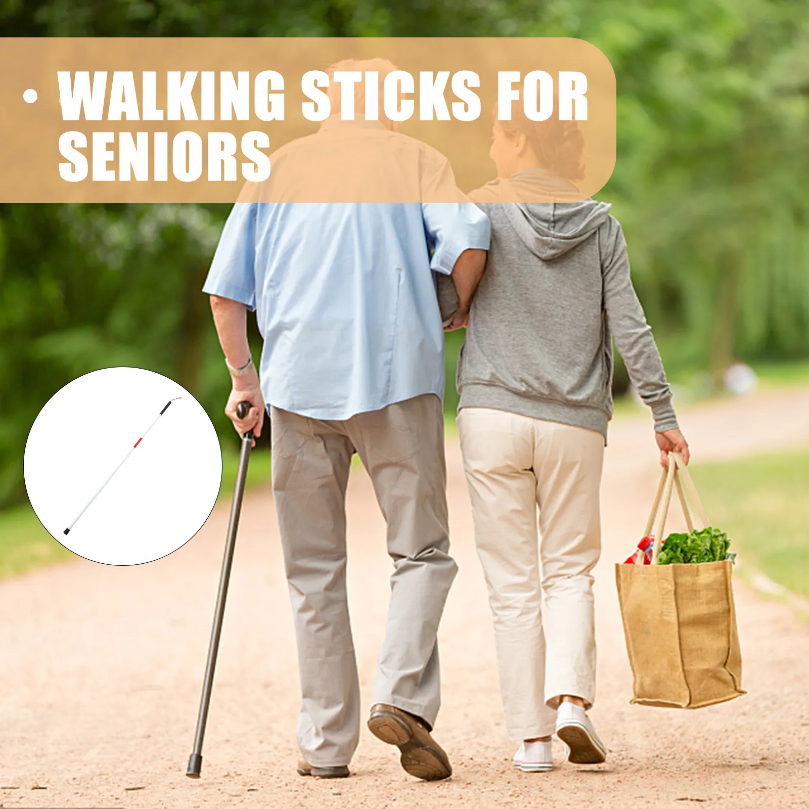 Blind Guide Walking Stick Telescopic Adjustable Lightweight Non-Slip Portable Hiking Stick for Seniors Use Walking Sticks